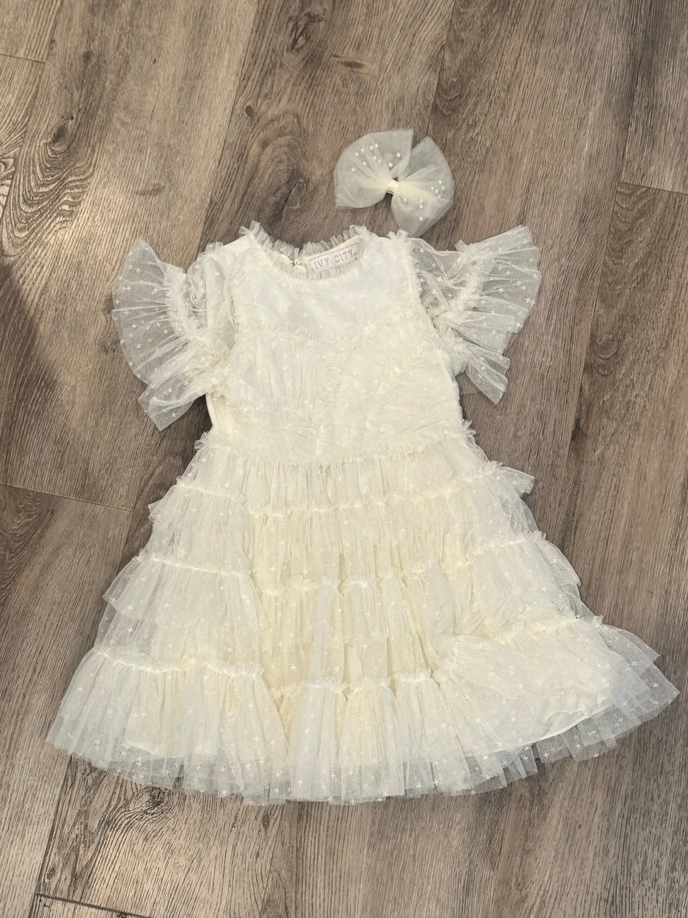 Mini Ivy City Co whimsical dress | white 2T